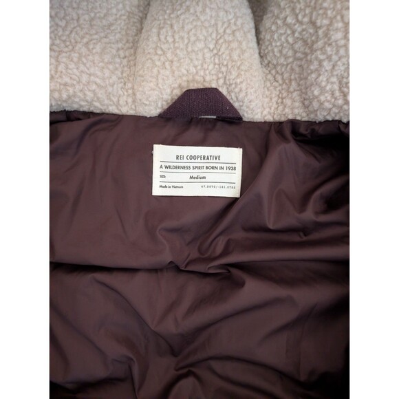 REI Co-op Norseland Goose Down Parka Puffer Jacket Womens M Sherpa Fleece Hood - Picture 7 of 15